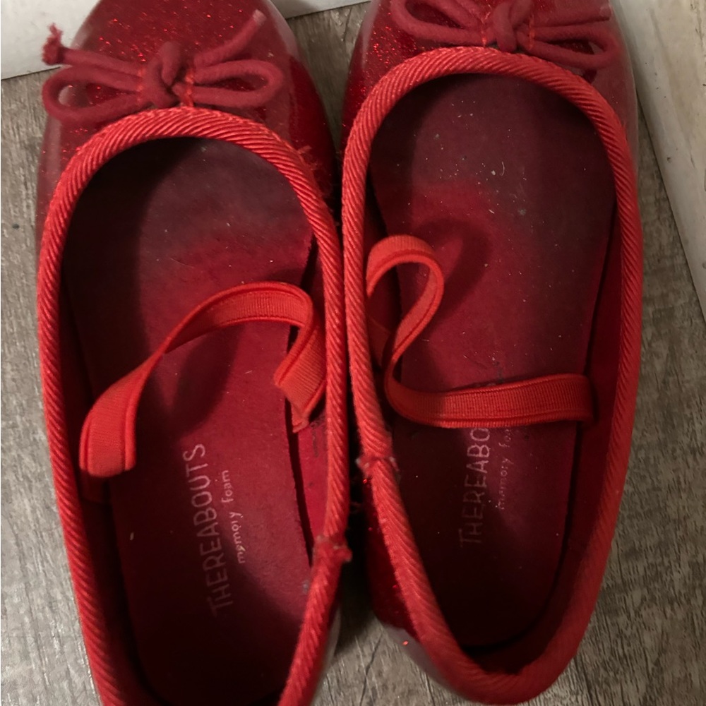 Thereabouts Red Glitter Kids Dress Shoes